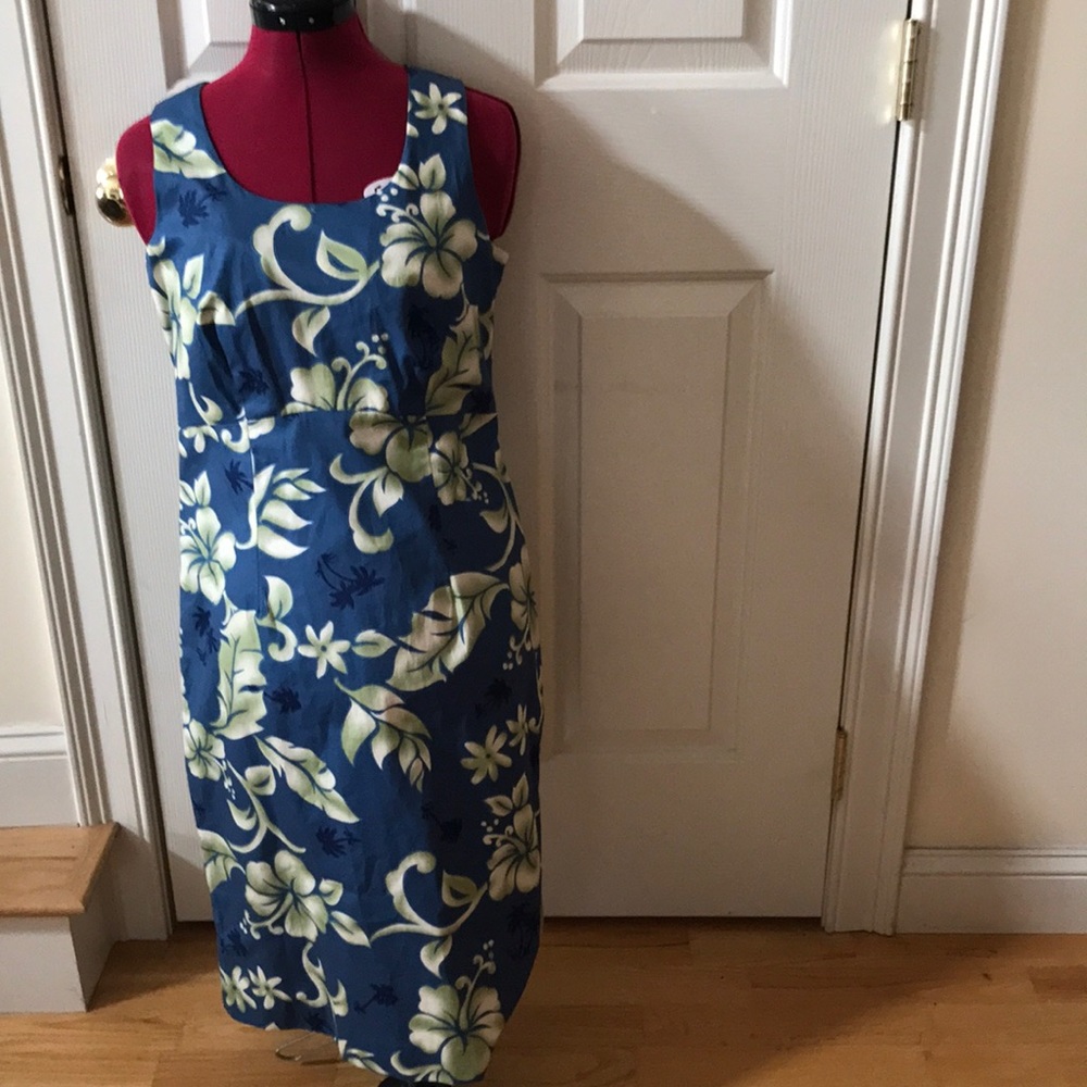 HILO HATTIE The HAWAIIAN Original S= 8 Made in Hawaii floral sheath empire waist